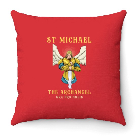 Archangel St Michael Roman Catholic Gift Throw Pillows