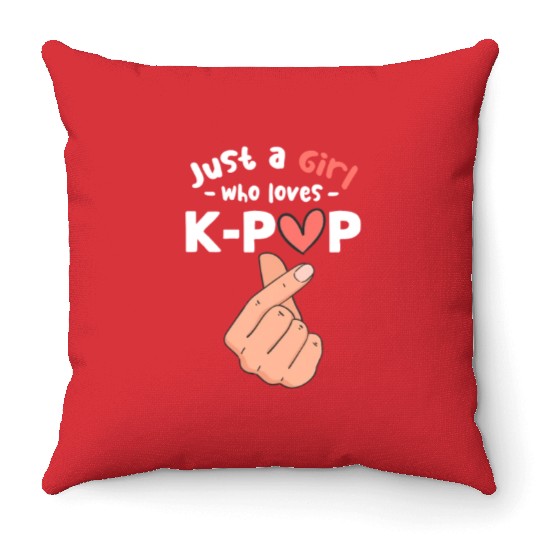 Just A Girl Who Loves K-Pop Throw Pillows