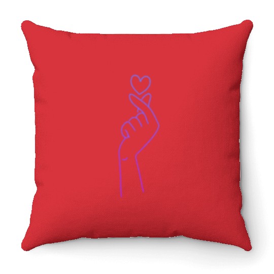 Finger Heart Pocket K-Pop K-Drama Throw Pillows