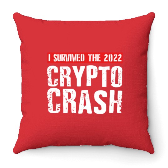 I SURVIVED THE 2022 CRYPTO CRASH RETRO Throw Pillows