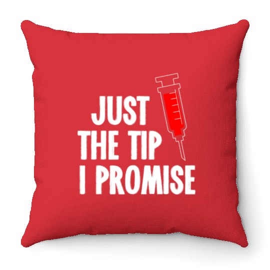 Nurses Week Throw Pillows Just The Tip Syringe Nurse Throw Pillows