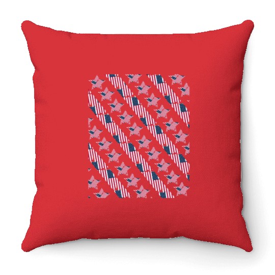 Pattern flag Independence Since 1776 Fourth July Throw Pillows