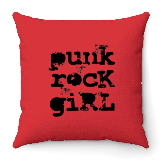 Punk Rock Girl Throw Pillows