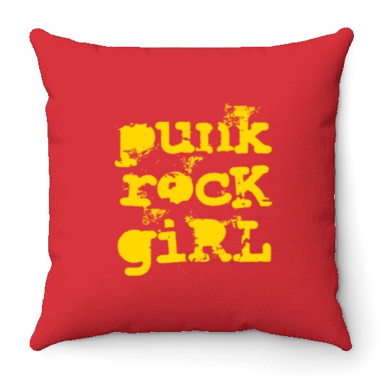 Punk Rock Girl Throw Pillows