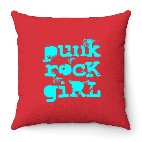 Punk Rock Girl Throw Pillows