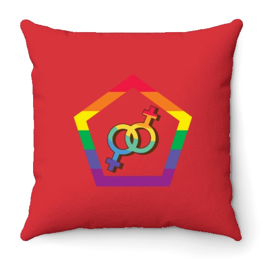Lesbian Pride, lgbt community Throw Pillows
