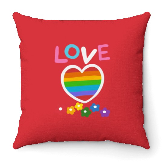 Love Flower Pride, lgbt community Throw Pillows