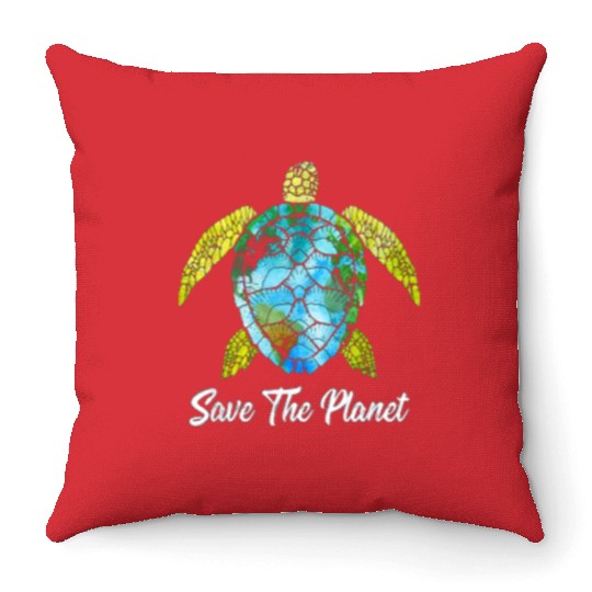 Save The Planet Earth Day Save Turtles Sea Life Throw Pillows