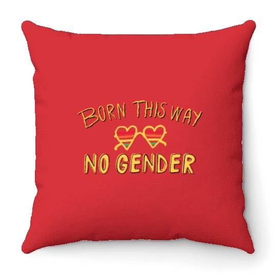 no gender- Pride quote lgbt community Throw Pillows