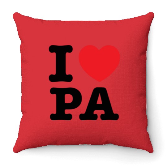 I LOVE PA, I Love Pennsylvania Throw Pillows