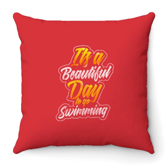 Swim Sea Swimming Pool Swimming Pool Throw Pillows