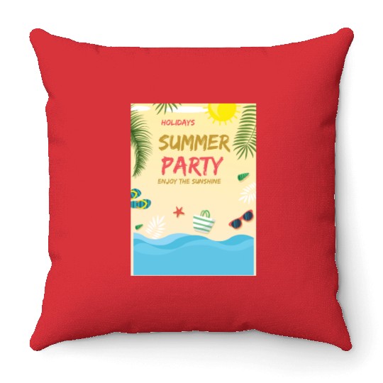 Summer party Throw Pillows