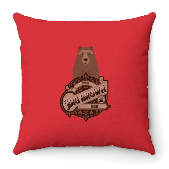 Grizzly bear Throw Pillows