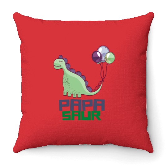 PAPA SAUR, Father's Day Throw Pillows