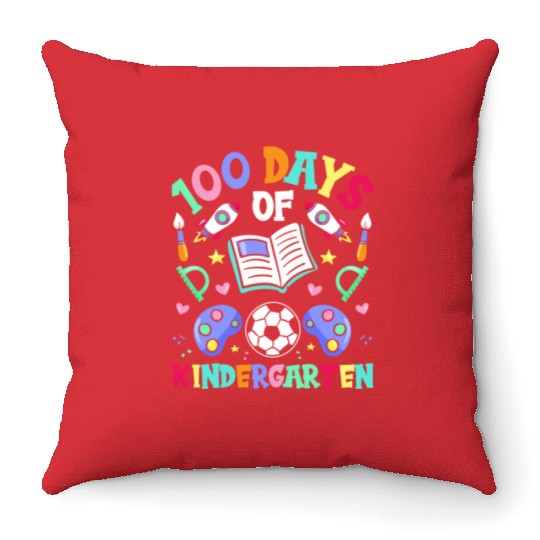 100 Days Of Kindergarten Sayings Cute Team Sweet Throw Pillows