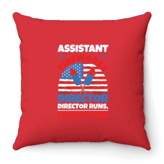 America American Fireworks Director 4th Of July Throw Pillows