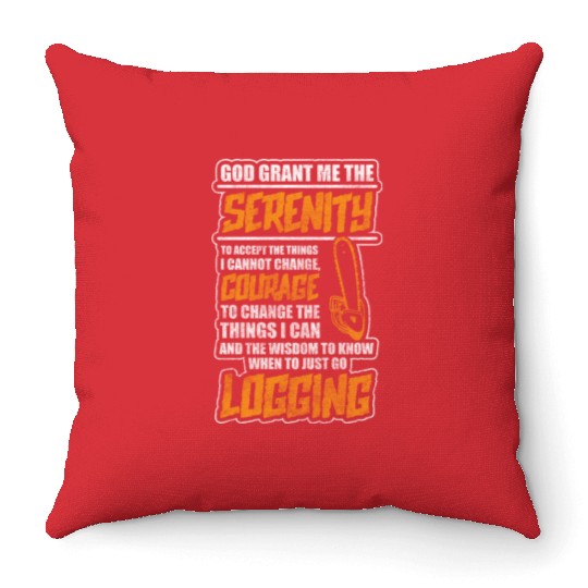 Lumberjack Chainsaw Chainsaw Throw Pillows