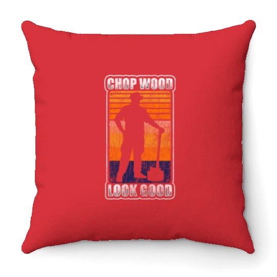 Lumberjack Chainsaw Throw Pillows