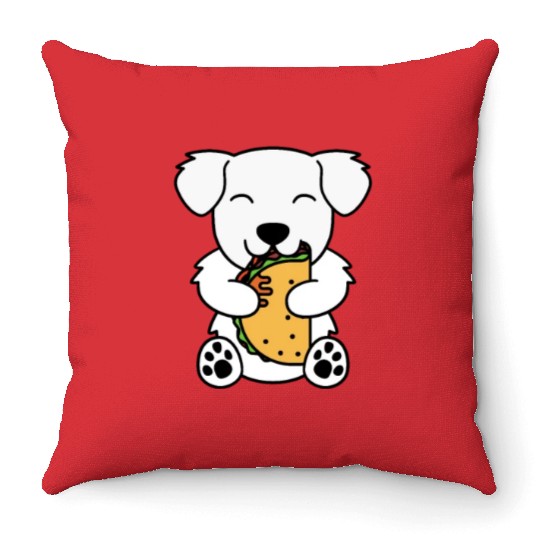Great Pyrenees Taco Lover Throw Pillows
