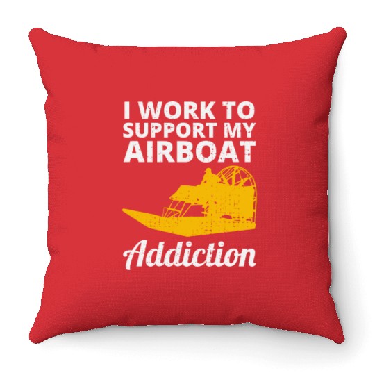 Airboat Fanboat Airboating Planeboat Swamp boat Throw Pillows