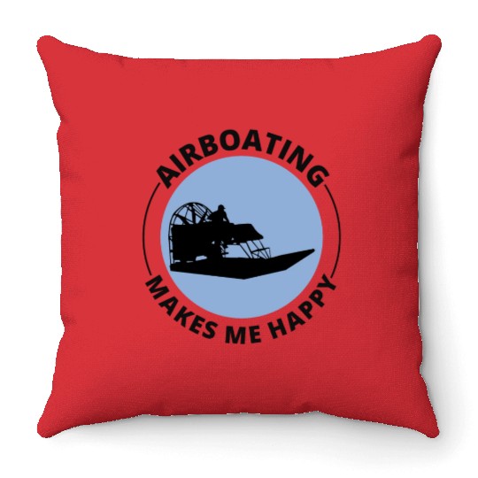 Airboat Fanboat Airboating Planeboat Swamp boat Throw Pillows