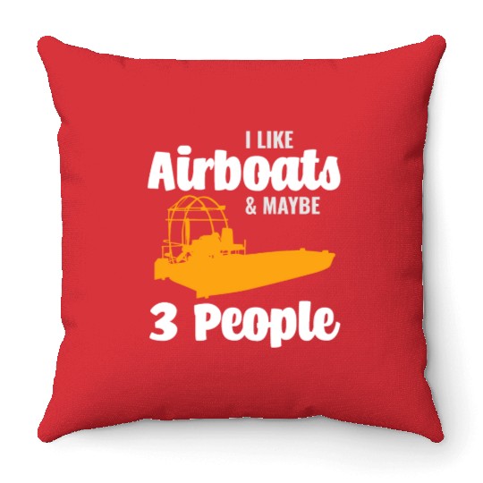 Airboat Fanboat Airboating Planeboat Swamp boat Throw Pillows