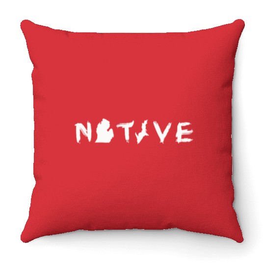 Michigan Native Great Lakes Pride Throw Pillows