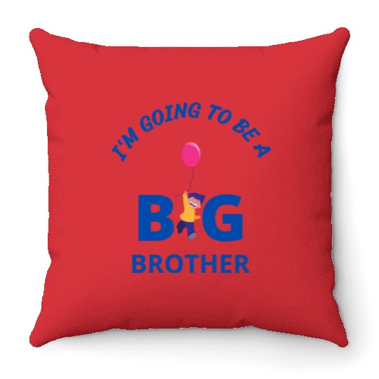 i am going to be a big brother Throw Pillows