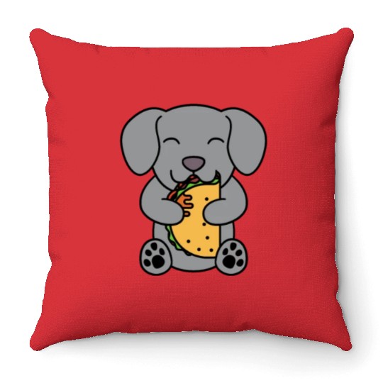 Weimaraner Taco Lover Throw Pillows
