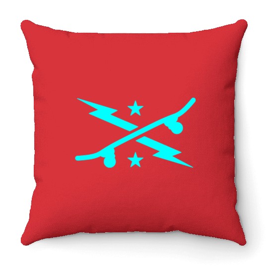 Lightning Skateboard Throw Pillows