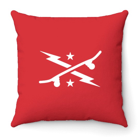 Lightning Skateboard Throw Pillows