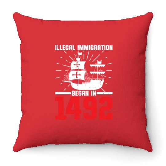 Anti Columbus Day Throw Pillows