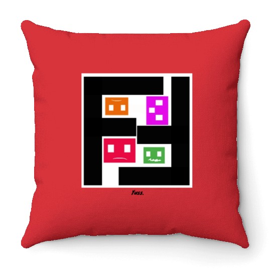 Geometric Cubes In Game - multi-sided cubes Throw Pillows