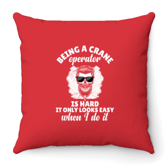Crane Operator Driver Accessories Throw Pillows