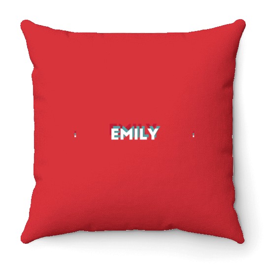 Emily Name - Funny Name Emily 80s theme Throw Pillows
