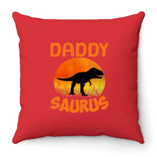 Daddysaurus Papasaurus Throw Pillows