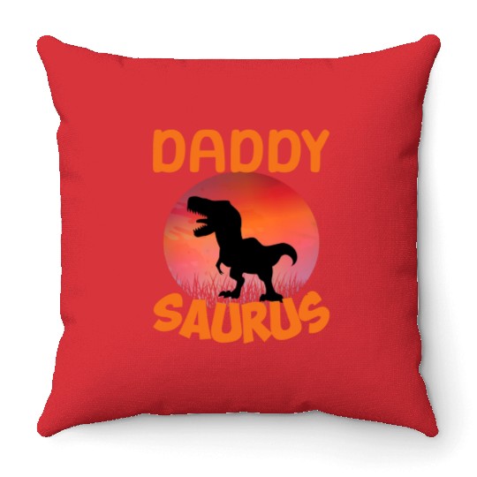 Daddysaurus Papasaurus Throw Pillows