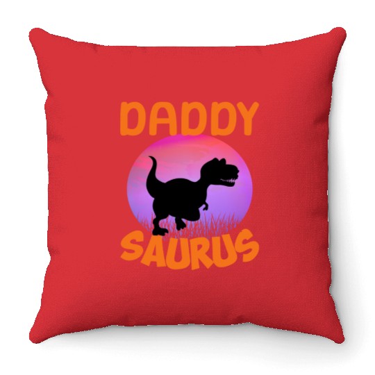 Daddysaurus Papasaurus Throw Pillows