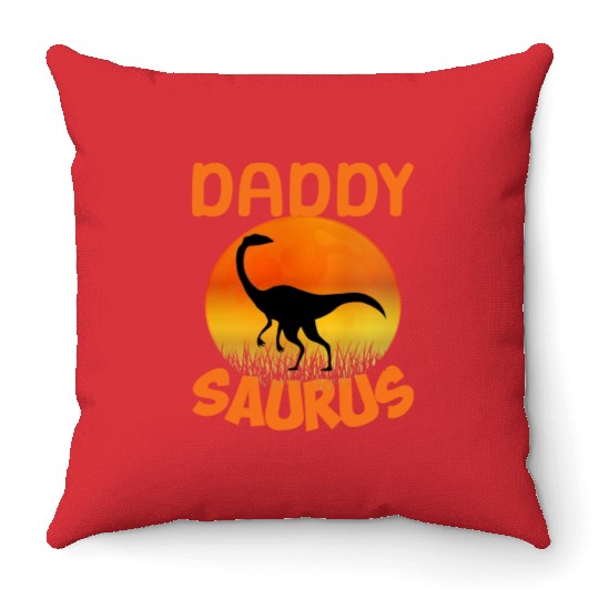 Daddysaurus Papasaurus Throw Pillows