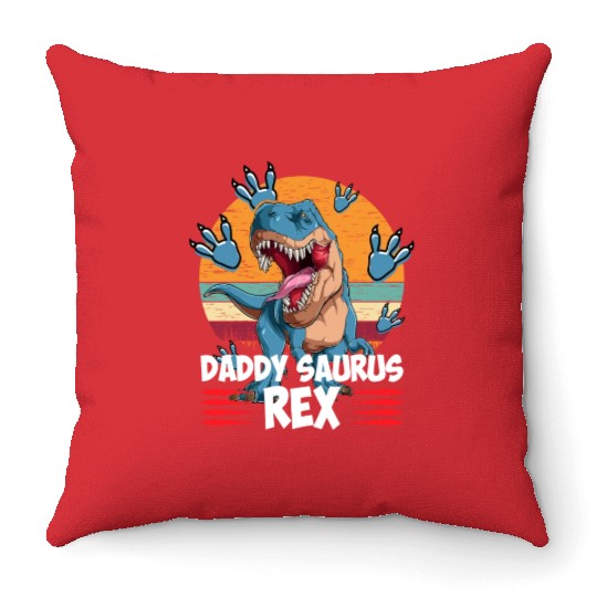 Daddysaurus Papasaurus Throw Pillows