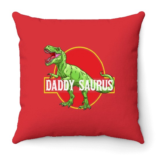 Daddysaurus Papasaurus Throw Pillows
