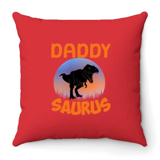 Daddysaurus Papasaurus Throw Pillows