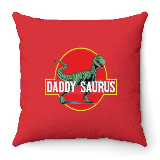Daddysaurus Papasaurus Throw Pillows