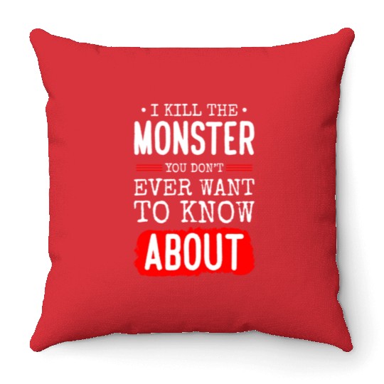 Evil Cute Little Sister Brother Throw Pillows