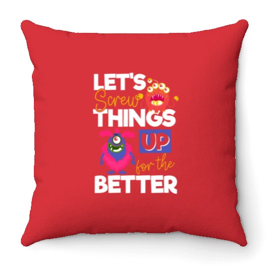 Monster Comic Little Sister Throw Pillows