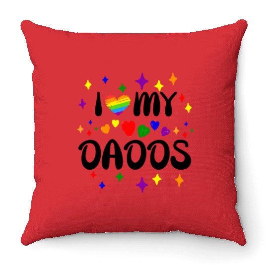 I Love My Dadds Matching Gay Pride LGBTQ Throw Pillows