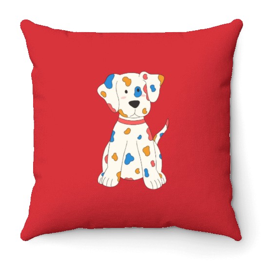 Cute and Colorful Dalmatian Dog Baby Throw Pillows