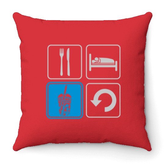 Boba Tea Repeat daily Throw Pillows