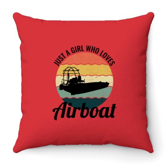 Airboat Fanboat Airboating Planeboat Swamp boat Throw Pillows