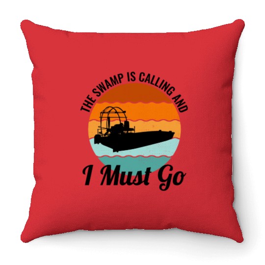 Airboat Fanboat Airboating Planeboat Swamp boat Throw Pillows